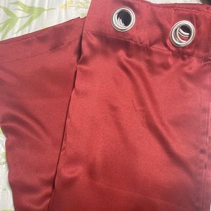 Dark Red With Silver Rings Polyster Curtains 54 X 63
